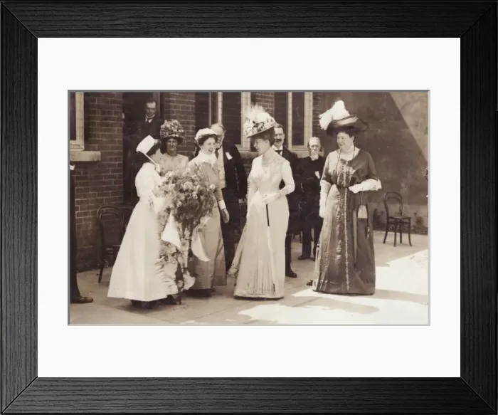 Framed Print : Queen Mary visiting Coombe Hospital, Ireland Framed Print : Queen Mary visiting Coombe Hospital, Ireland