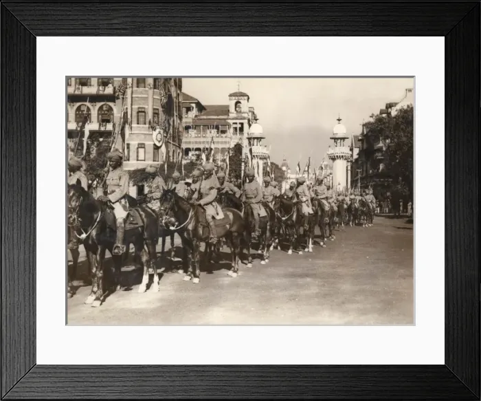 Framed Print : Indian cavalry rehearsing for royal visit, Bombay Framed Print : Indian cavalry rehearsing for royal visit, Bombay