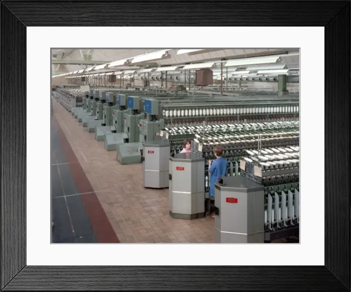 Framed Print : Banks of Winding machines for acrylic yarn Framed Print : Banks of Winding machines for acrylic yarn