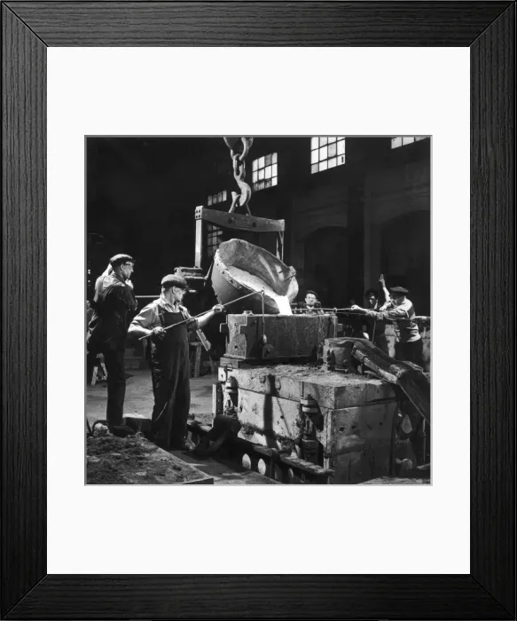Framed Print : Molten metal poured into a mould Framed Print : Molten metal poured into a mould