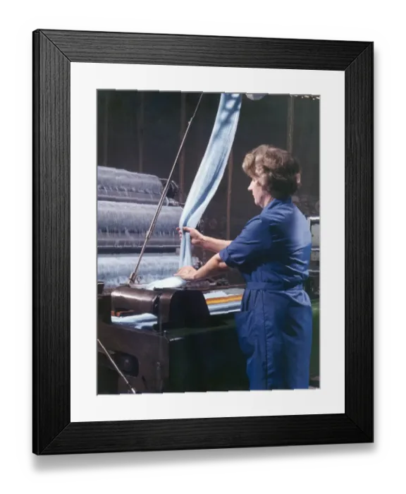 Framed Print : Threads entering a weaving machine Framed Print : Threads entering a weaving machine