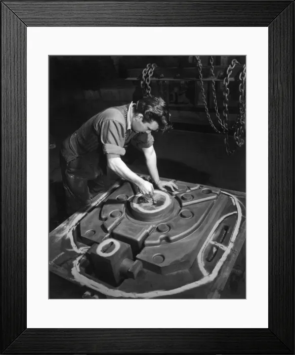 Framed Print : Adjusting a mould for hydraulic press Framed Print : Adjusting a mould for hydraulic press