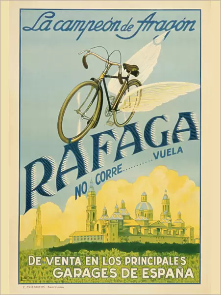 Poster advertising Rafaga bicycles