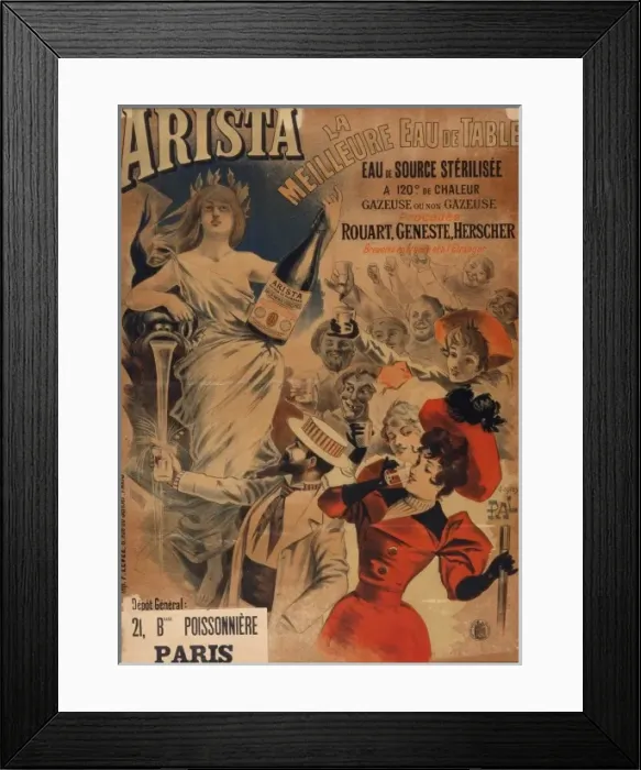 Framed Print : Poster advertising Arista bottled water Framed Print : Poster advertising Arista bottled water