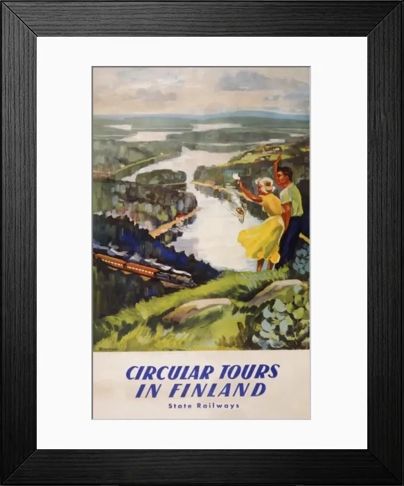 Framed Print : Poster advertising circular tours in Finland Framed Print : Poster advertising circular tours in Finland