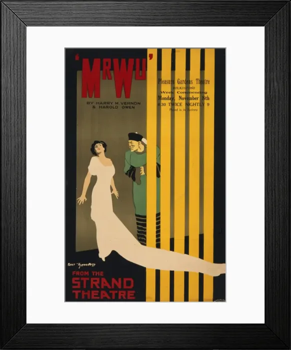 Framed Print : Poster advertising Mr Wu from the Strand Theatre Framed Print : Poster advertising Mr Wu from the Strand Theatre