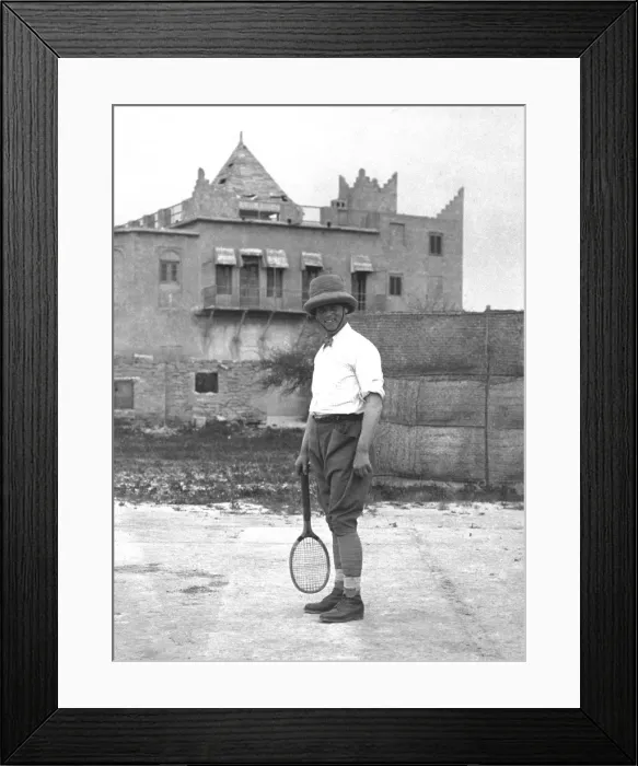 Framed Print : Colonial gent plays tennis, Iran Framed Print : Colonial gent plays tennis, Iran