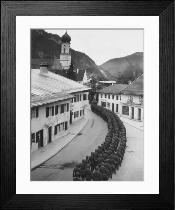 Framed Print : German troops in Oberammergau Framed Print : German troops in Oberammergau