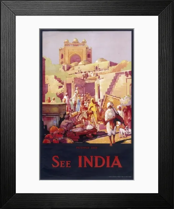 Framed Print : Poster advertising Fatehpur Sikri, India Framed Print : Poster advertising Fatehpur Sikri, India