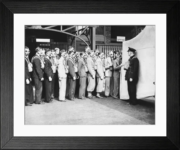 Framed Print : Gas Masks, World War II Framed Print : Gas Masks, World War II