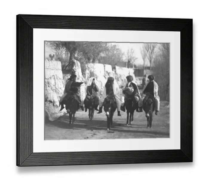 Framed Print : Five people riding donkeys, Kashgar Framed Print : Five people riding donkeys, Kashgar