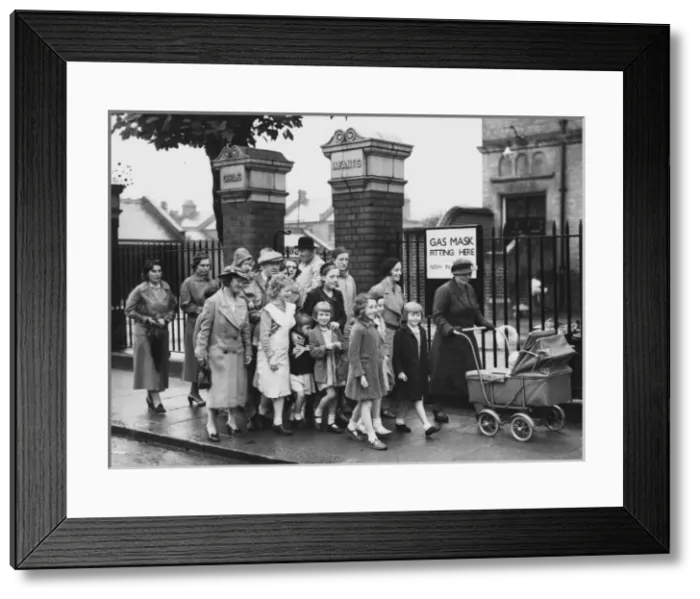 Framed Print : Gas Mask fitting Framed Print : Gas Mask fitting