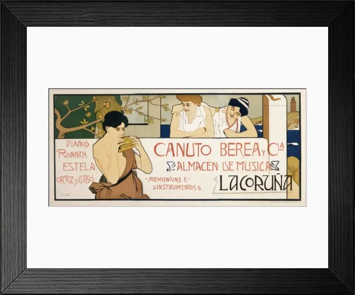 Framed Print : Poster advertising Canuto Berea musical instruments Framed Print : Poster advertising Canuto Berea musical instruments