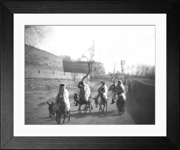 Framed Print : Five people riding donkeys, Kashgar Framed Print : Five people riding donkeys, Kashgar