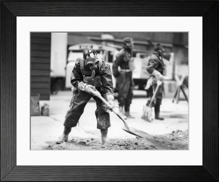 Framed Print : Firefighters in gas masks Framed Print : Firefighters in gas masks