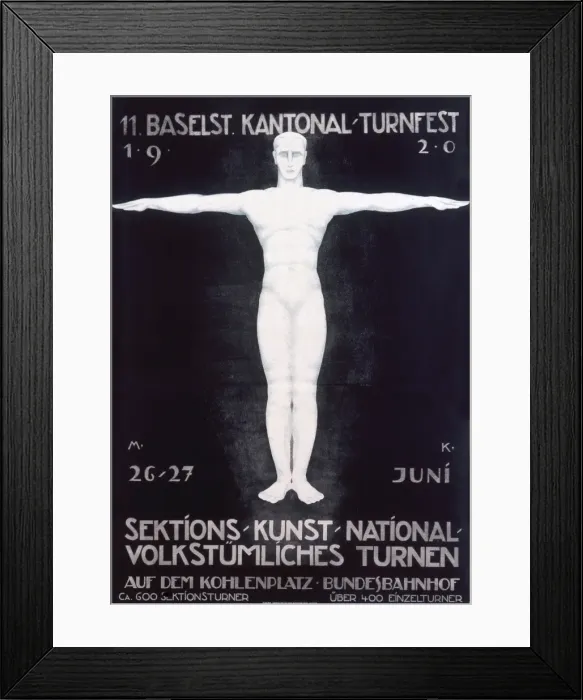 Framed Print : Poster advertising a Sports Festival in Basel, Switzerland Framed Print : Poster advertising a Sports Festival in Basel, Switzerland