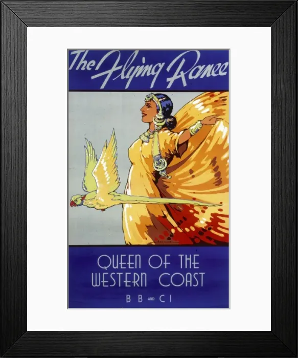 Framed Print : Poster advertising the Flying Ranee train service Framed Print : Poster advertising the Flying Ranee train service