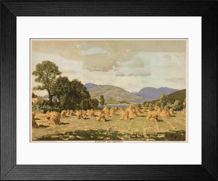 Framed Print : Poster depicting the Scottish oat harvest Framed Print : Poster depicting the Scottish oat harvest