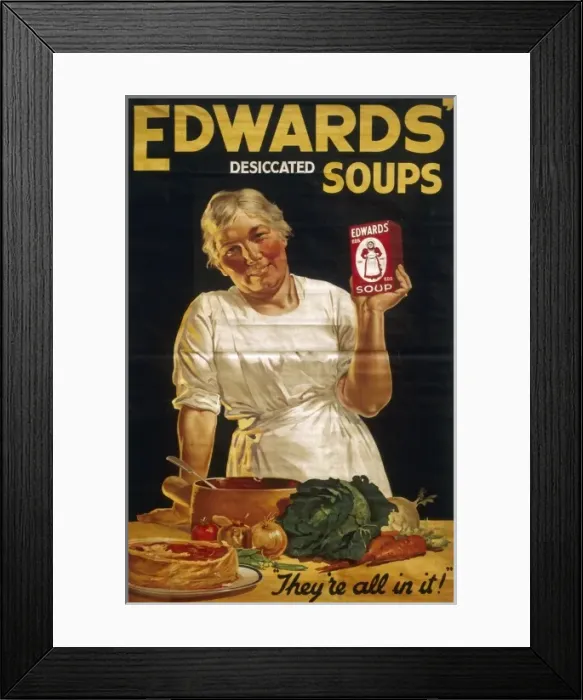 Framed Print : Poster advertising Edwards desiccated soups Framed Print : Poster advertising Edwards desiccated soups