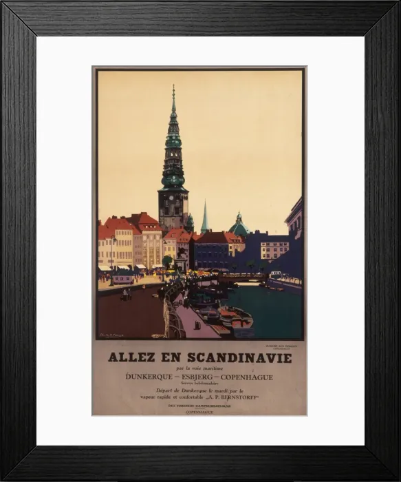 Framed Print : Poster advertising sea trips to Scandinavia Framed Print : Poster advertising sea trips to Scandinavia
