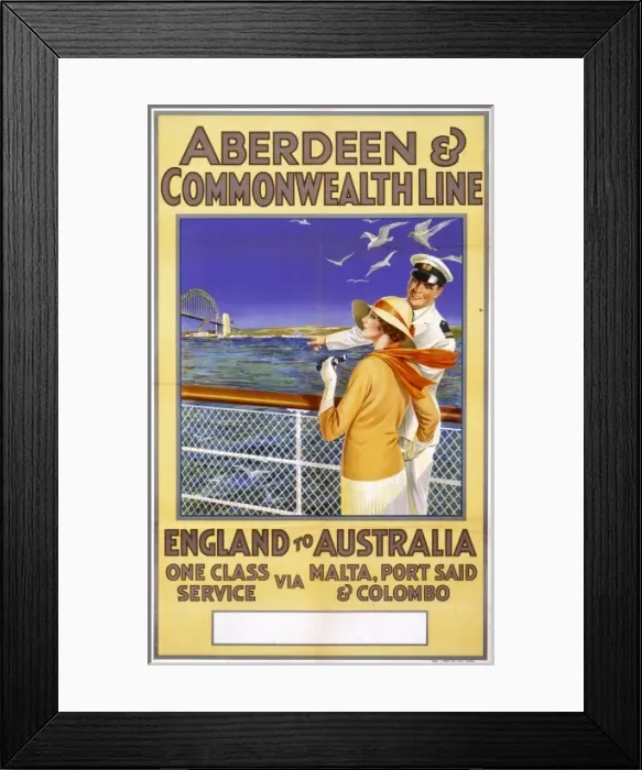 Framed Print : Poster advertising Aberdeen & Commonwealth Line Framed Print : Poster advertising Aberdeen & Commonwealth Line