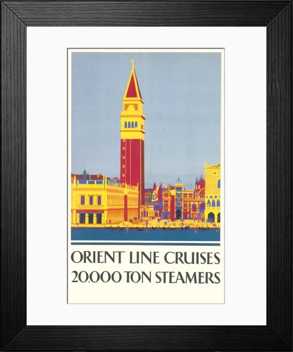 Framed Print : Poster advertising Orient Line cruises Framed Print : Poster advertising Orient Line cruises