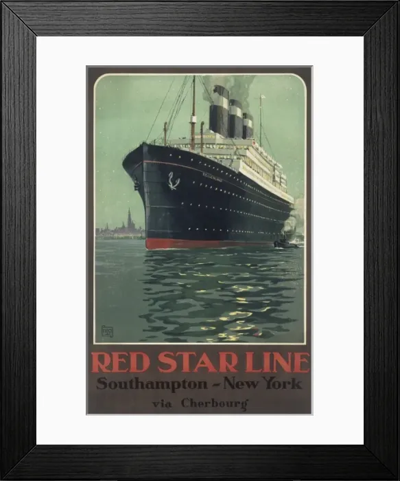 Framed Print : Poster advertising Red Star Line Framed Print : Poster advertising Red Star Line