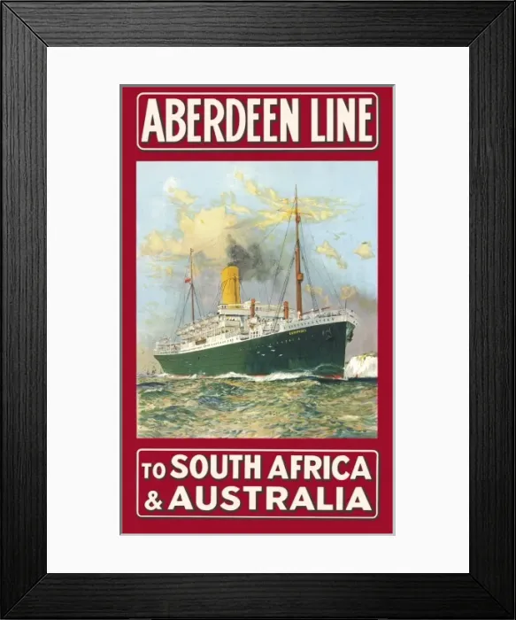 Framed Print : Poster advertising Aberdeen Line Framed Print : Poster advertising Aberdeen Line