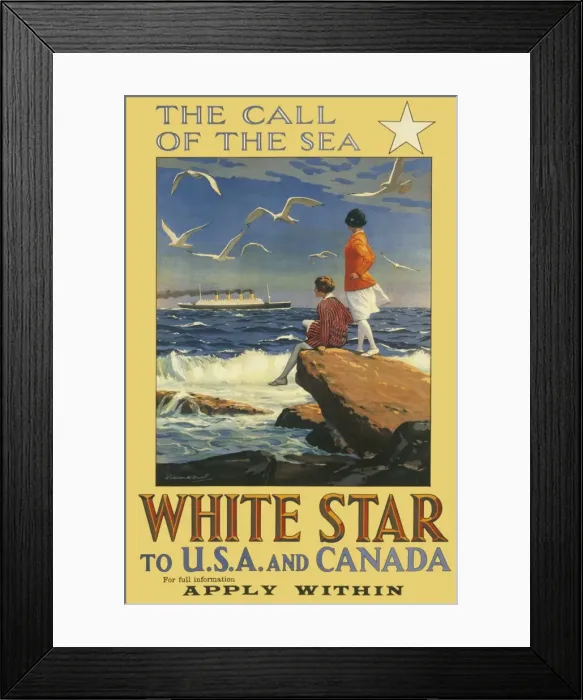 Framed Print : Poster advertising White Star to USA and Canada Framed Print : Poster advertising White Star to USA and Canada
