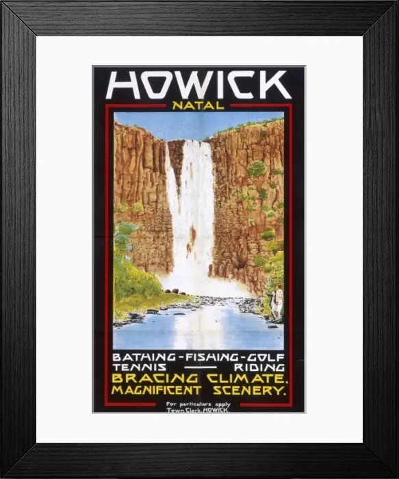 Framed Print : Poster advertising Howick, Natal, South Africa Framed Print : Poster advertising Howick, Natal, South Africa