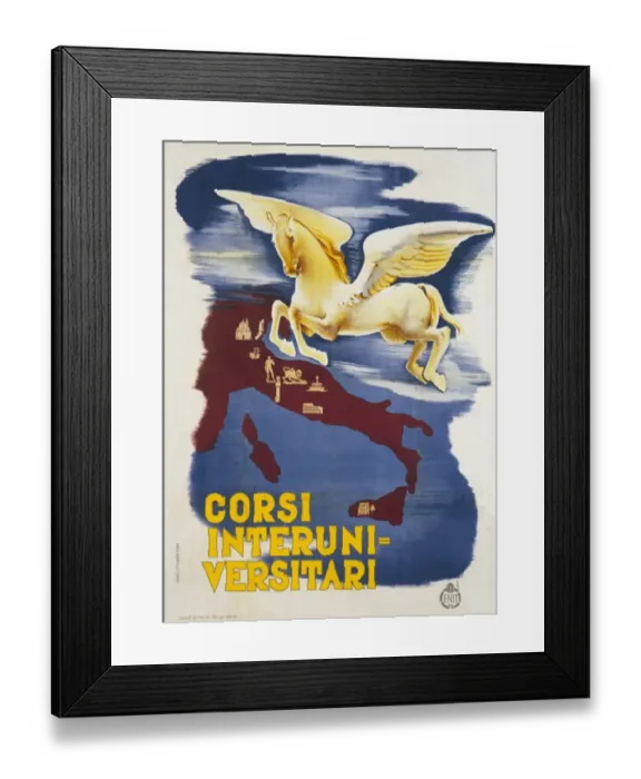 Framed Print : Poster advertising courses in Italy Framed Print : Poster advertising courses in Italy