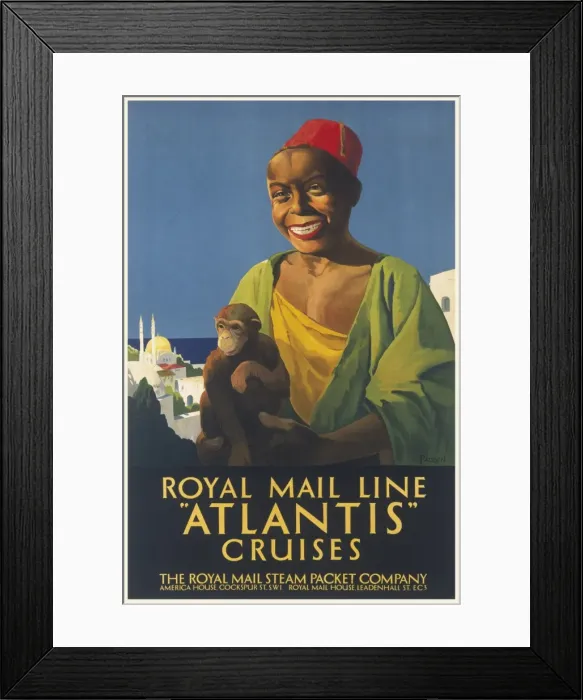 Framed Print : Poster advertising Royal Mail Line Atlantis Cruises Framed Print : Poster advertising Royal Mail Line Atlantis Cruises