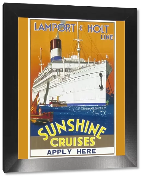 Poster advertising Lamport & Holt sunshine cruises