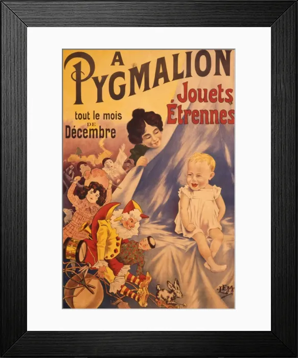 Framed Print : Poster advertising Pygmalion for babys first toys Framed Print : Poster advertising Pygmalion for babys first toys