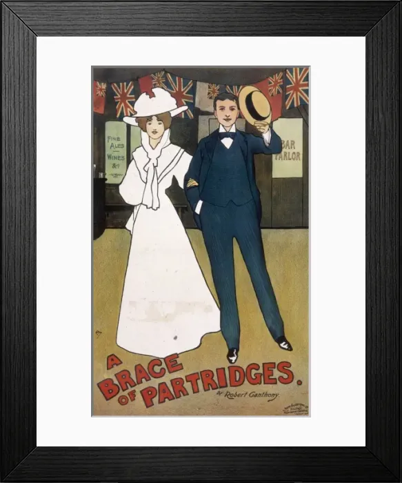 Framed Print : Poster advertising A Brace of Partridges Framed Print : Poster advertising A Brace of Partridges