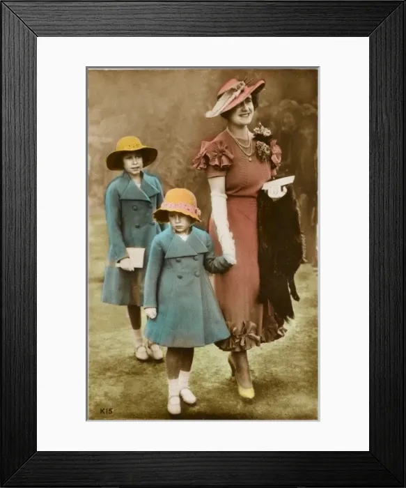 Framed Print : Queen Mother with Margaret and Elizabeth Framed Print : Queen Mother with Margaret and Elizabeth