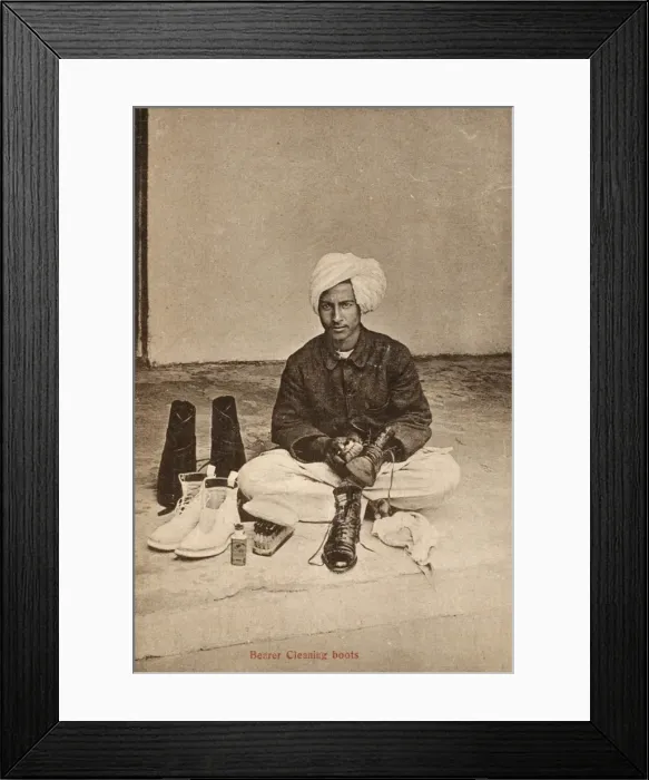 Framed Print : Cleaning Shoes Framed Print : Cleaning Shoes