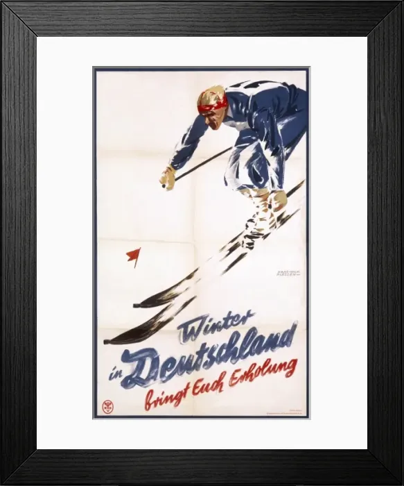 Framed Print : Poster advertising Germany for winter relaxation Framed Print : Poster advertising Germany for winter relaxation