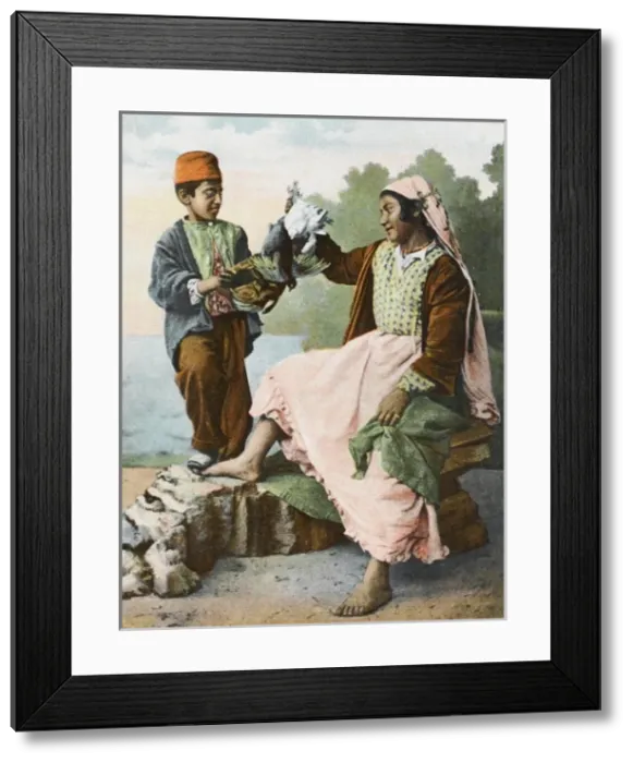 Framed Print : Seller of little chickens Framed Print : Seller of little chickens