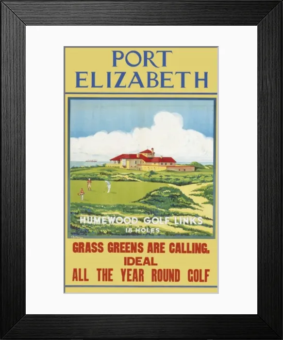 Framed Print : Poster advertising Port Elizabeth for golf Framed Print : Poster advertising Port Elizabeth for golf