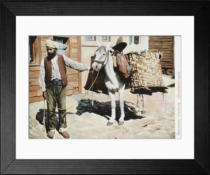 Framed Print : Collector of Dung - Constantinople, Turkey Framed Print : Collector of Dung - Constantinople, Turkey