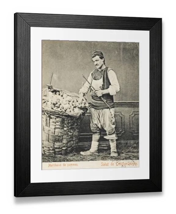 Framed Print : Apple Salesman with a gigantic pannier - Turkey