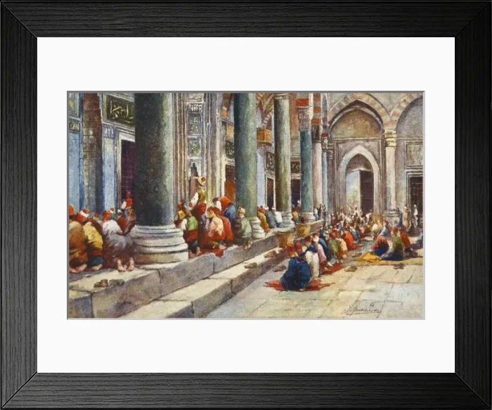 Framed Print : Praying at the Mosque, Constantinople Framed Print : Praying at the Mosque, Constantinople