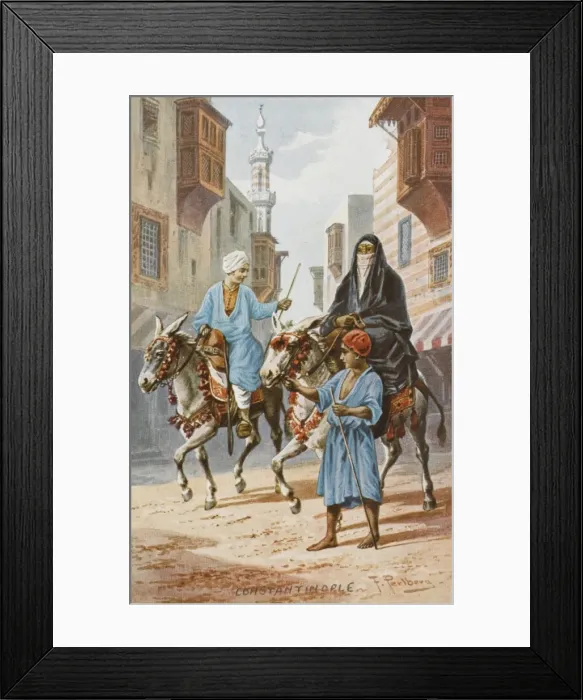 Framed Print : Riding through Constantinople on donkeys Framed Print : Riding through Constantinople on donkeys