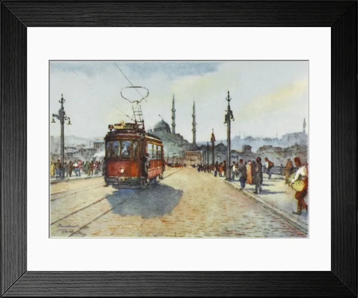 Framed Print : View across the Galata Bridge, Constantinople Framed Print : View across the Galata Bridge, Constantinople