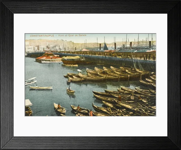 Framed Print : Bridge and Quay at Galata, Constantinople Framed Print : Bridge and Quay at Galata, Constantinople