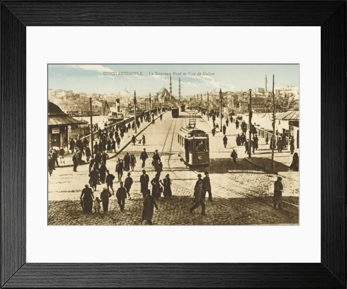 Framed Print : New Bridge (Galata Bridge), Constantinople, Turkey Framed Print : New Bridge (Galata Bridge), Constantinople, Turkey