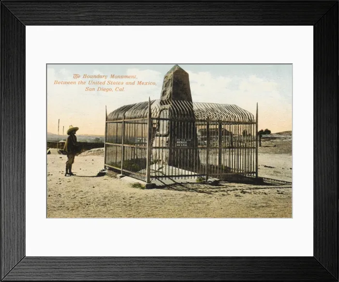 Framed Print : Boundary Monument between USA and Mexico Framed Print : Boundary Monument between USA and Mexico