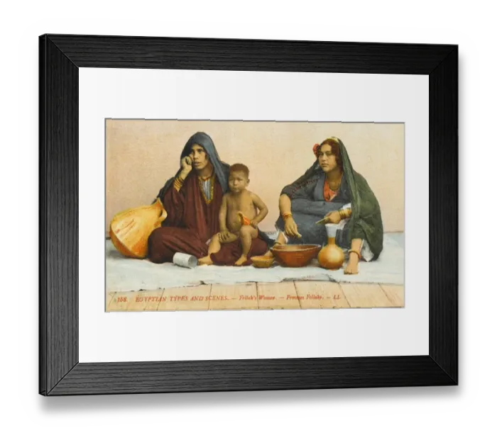 Framed Print : Egyptian Peasant Women and a young boy Framed Print : Egyptian Peasant Women and a young boy