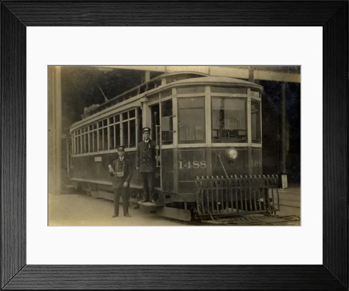 Framed Print : Tram. Street car In Toronto, Canada in the 1900s
